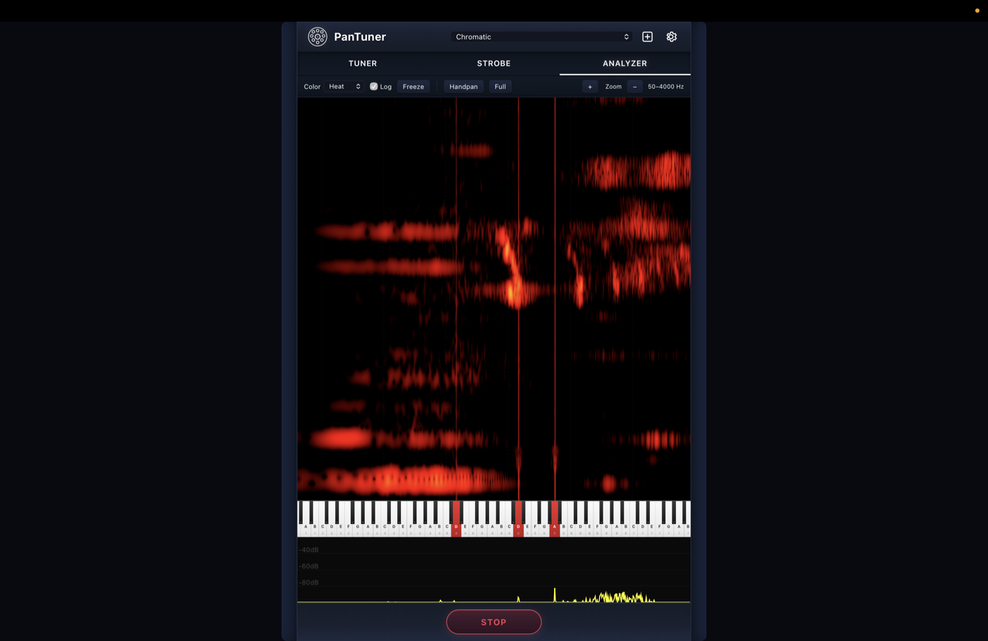 Overtone Analyzer - Waterfall FFT